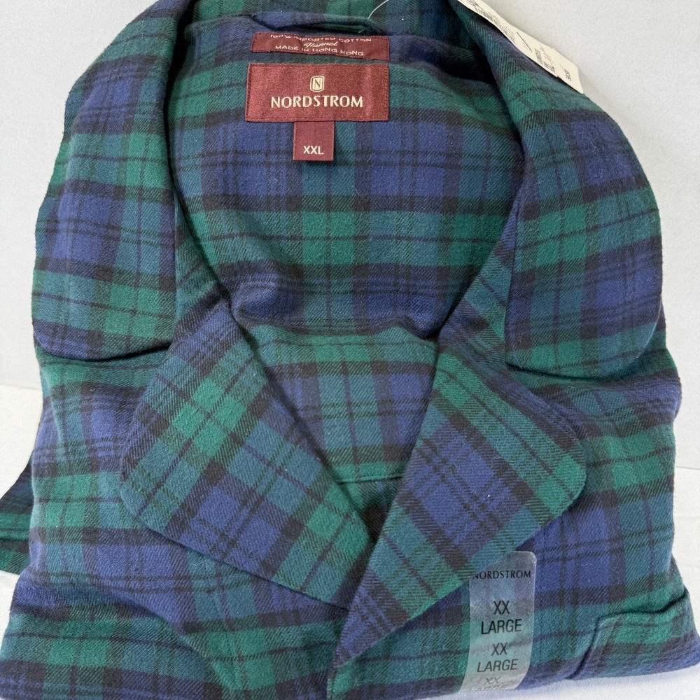 Vintage '01 NWT Nordstrom Black Watch Tartan Plaid Pajamas Pants & Top Mens  XXl